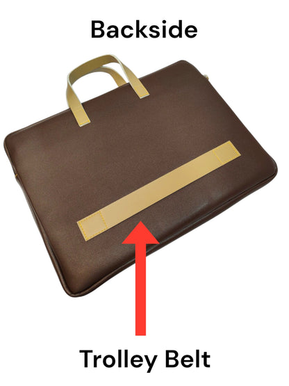 The Unisex Laptop Bags - Beige Handles